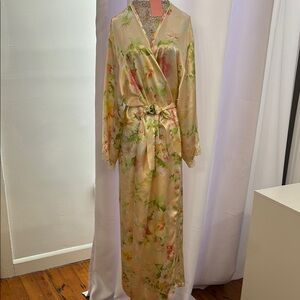 Floral Satin Oscar de la renta robe M